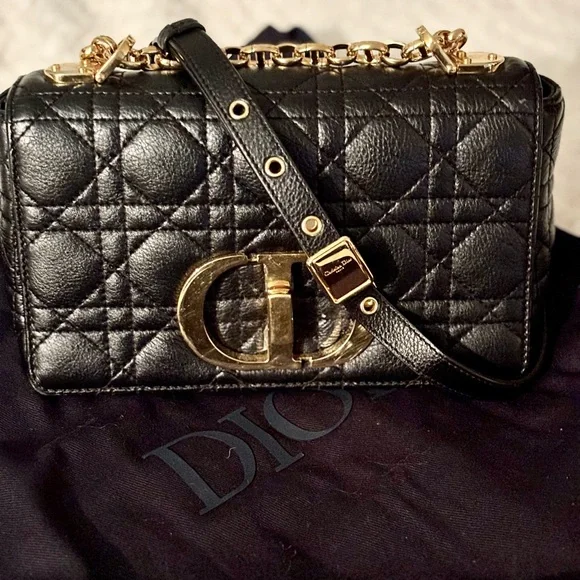 Dior Black Quilted Crossbody Bag with Gold Chain - Picture 3 of 9